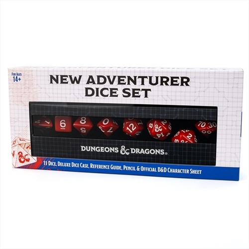 DnD New Adventurer Set - Red Dice set - Rollespilsterninger - Sirius Dice